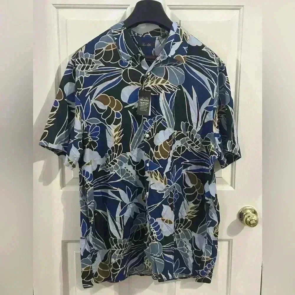 NWT Tasso Elba Island Collection Men’s XXL Silk Blend Hawaiian Shirt
